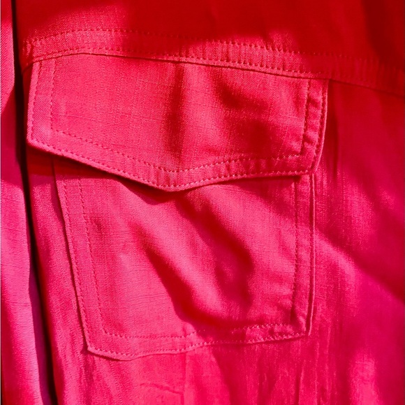 Tendency Pure Silk Hot Pink Women's Button-Up Top Size Medium Barbiecore New - Picture 7 of 12